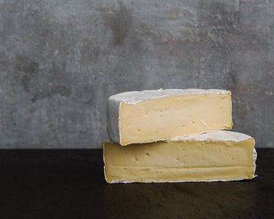 Piece of Camembert style cheese